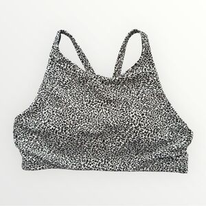 Athleta Small Women’s Black and White Sports Bra Strappy Racerback Animal Print